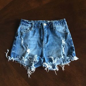 Papaya High-Rise Denim Shorts!
